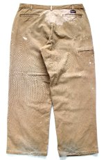 画像3: 00s Dickiesディッキーズ ペンキ飛び ダブルニー ダック地 ワークパンツ 茶 フェード W38 L30★18 (3)