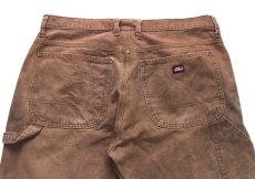 画像5: Dickiesディッキーズ ダメージ&汚れ ダック地 ペインターパンツ ボロ 焦げ茶 W34 L34★13 (5)