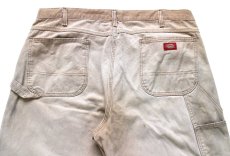 画像5: Dickiesディッキーズ ダメージ ダック地 ペインターパンツ ボロ 茶 フェード W40 L32★08 (5)