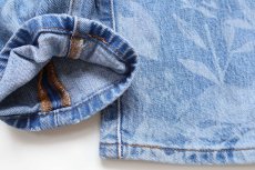 画像7: LEVI'Sリーバイス PREMIUM 501 S SKINNY BIGE フラワー リーフ 色落ち加工 ストレッチ デニムパンツ W27 L28 (7)