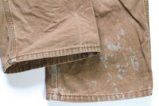 画像9: Dickiesディッキーズ ダメージ&汚れ ダブルニー ダック地 ペインターパンツ ボロ 茶 W38 L32★07 (9)