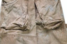 画像7: Dickiesディッキーズ ダメージ&汚れ ダブルニー ダック地 ペインターパンツ ボロ 茶 W38 L32★07 (7)