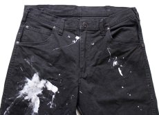 画像4: Dickiesディッキーズ ペンキ飛び ストレッチ ライトダック地 ワークパンツ 黒 W32 L32★17 (4)
