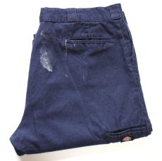 画像1: Dickiesディッキーズ ペンキ飛び ダブルニー ワークパンツ 紺 フェード W44★02 特大 (1)
