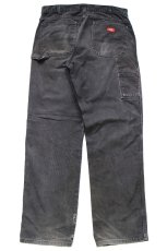 画像3: Dickiesディッキーズ ダメージ ダック地 ペインターパンツ ボロ 黒 フェード W36 L34★11 (3)