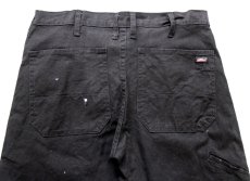 画像5: Dickiesディッキーズ ペンキ飛び ストレッチ ライトダック地 ワークパンツ 黒 W32 L32★17 (5)