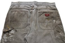 画像5: Dickiesディッキーズ ペンキ飛び&ダメージ&汚れ ダック地 ペインターパンツ ボロ モスグリーン W38 L30★09 (5)