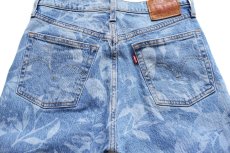画像5: LEVI'Sリーバイス PREMIUM 501 S SKINNY BIGE フラワー リーフ 色落ち加工 ストレッチ デニムパンツ W27 L28 (5)