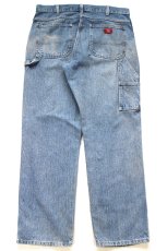 画像3: Dickiesディッキーズ ダメージ&汚れ デニム ペインターパンツ ボロ W36 L32★06 (3)