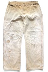 画像2: Dickiesディッキーズ ダメージ ダック地 ペインターパンツ ボロ 茶 フェード W40 L32★08 (2)