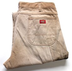 画像1: Dickiesディッキーズ ダメージ ダック地 ペインターパンツ ボロ 茶 フェード W40 L32★08 (1)