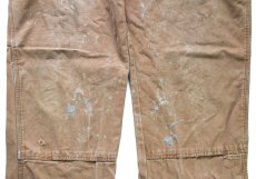 画像8: Dickiesディッキーズ ダメージ&汚れ ダブルニー ダック地 ペインターパンツ ボロ 茶 W38 L32★07 (8)
