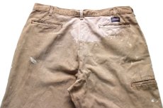 画像5: 00s Dickiesディッキーズ ペンキ飛び ダブルニー ダック地 ワークパンツ 茶 フェード W38 L30★18 (5)