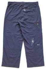 画像3: Dickiesディッキーズ ペンキ飛び ダブルニー ワークパンツ 紺 フェード W44★02 特大 (3)