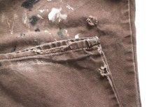 画像9: Dickiesディッキーズ ペンキ飛び&ダメージ ダック地 ペインターパンツ ボロ 焦げ茶 フェード W36 L34★14 (9)