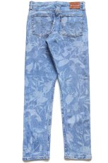 画像3: LEVI'Sリーバイス PREMIUM 501 S SKINNY BIGE フラワー リーフ 色落ち加工 ストレッチ デニムパンツ W27 L28 (3)
