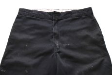 画像4: Dickiesディッキーズ ペンキ飛び&ダメージ ダブルニー ワークパンツ ボロ 黒 フェード W36 L32★01 (4)