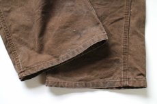 画像9: Dickiesディッキーズ ダメージ&汚れ ダック地 ペインターパンツ ボロ 焦げ茶 W34 L34★13 (9)