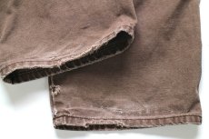画像10: Dickiesディッキーズ ペンキ飛び&ダメージ ダック地 ペインターパンツ ボロ 焦げ茶 フェード W36 L34★14 (10)