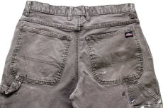 画像5: Dickiesディッキーズ ペンキ飛び&ダメージ ストレッチ ライトダック地 ペインターパンツ ボロ グレーブラウン フェード W32★16 (5)