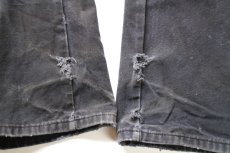 画像9: Dickiesディッキーズ ダメージ ダック地 ペインターパンツ ボロ 黒 フェード W36 L34★11 (9)
