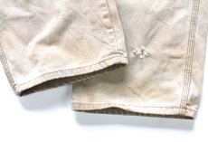 画像9: Dickiesディッキーズ ダメージ ダック地 ペインターパンツ ボロ 茶 フェード W40 L32★08 (9)