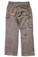 画像3: Dickiesディッキーズ ペンキ飛び&ダメージ ストレッチ ライトダック地 ペインターパンツ ボロ グレーブラウン フェード W32★16 (3)