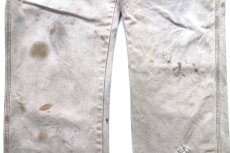 画像7: Dickiesディッキーズ ダメージ ダック地 ペインターパンツ ボロ 茶 フェード W40 L32★08 (7)
