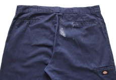 画像5: Dickiesディッキーズ ペンキ飛び ダブルニー ワークパンツ 紺 フェード W44★02 特大 (5)