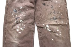 画像7: Dickiesディッキーズ ペンキ飛び&ダメージ ダック地 ペインターパンツ ボロ 焦げ茶 フェード W36 L34★14 (7)