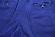 画像5: 80s USA製 ポロ ラルフローレン ツータック コットン チノ ショートパンツ 青 W32★ショーツ (5)
