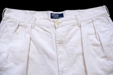 画像3: 90s ポロ ラルフローレン ツータック コットン チノ ショートパンツ アイボリー W36★159 ショーツ (3)