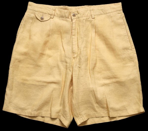 90s nauticaノーティカ CABIN ツータック リネン ショートパンツ 黄
