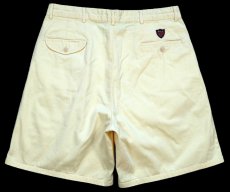 画像2: 90s ポロ ラルフローレン THE CLASSIC GOLF SHORT ツータック コットン ショートパンツ 薄黄 W34★ショーツ (2)