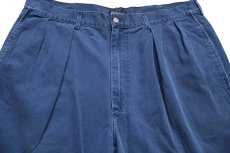 画像3: 90s USA製 ポロ ラルフローレン ツータック コットン チノ ショートパンツ 薄紺 フェード W36★ショーツ (3)
