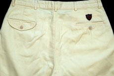 画像4: 90s ポロ ラルフローレン THE CLASSIC GOLF SHORT ツータック コットン ショートパンツ 薄黄 W34★ショーツ (4)