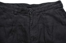 画像3: 00s NAUTICAノーティカ CLASSIC FIT ツータック リネン ショートパンツ 黒 W33★ショーツ (3)