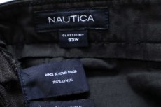画像4: 00s NAUTICAノーティカ CLASSIC FIT ツータック リネン ショートパンツ 黒 W33★ショーツ (4)