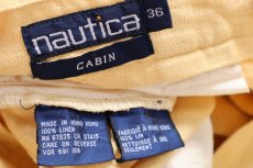 画像5: 90s nauticaノーティカ CABIN ツータック リネン ショートパンツ 黄 W36★ショーツ (5)