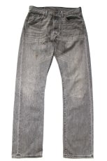 画像2: Levi'sリーバイス 501 USED加工 先染め グレー デニムパンツ W32 L32★SDP4591 (2)