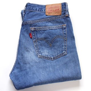 80s USA製 Levi'sリーバイス 505 ダメージ 先染め ブラック デニム