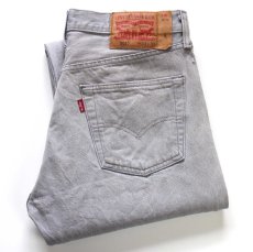 画像1: Levi'sリーバイス 501 ダメージ 先染め グレー デニムパンツ W33★SDP4593 (1)