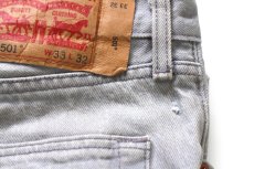 画像6: Levi'sリーバイス 501 ダメージ 先染め グレー デニムパンツ W33★SDP4593 (6)