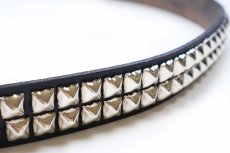画像6: 新品★USA製 BRACKNEY LEATHER WORKS 2 PYRAMID スタッズ レザーベルト ブラック 34 (6)