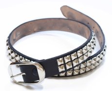 画像2: 新品★USA製 BRACKNEY LEATHER WORKS 2 PYRAMID スタッズ レザーベルト ブラック 36 (2)