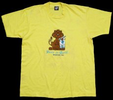 画像2: 90s USA製 Peace on Earth ライオン ヒツジ イラスト Tシャツ 黄 XL (2)