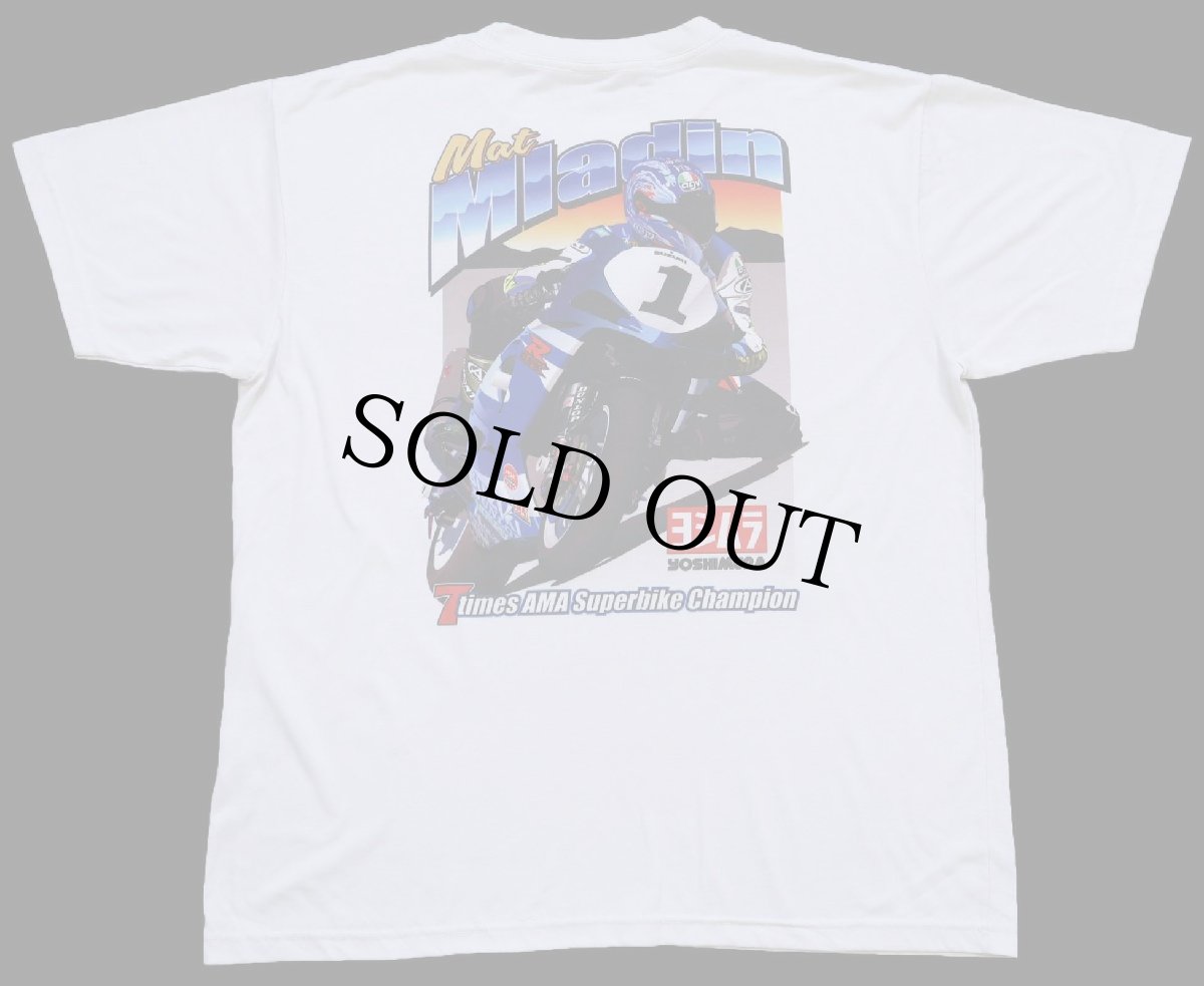 画像2: 00s Mat Mladin YOSHIMURA ヨシムラ SUZUKI スズキ 7times AMA Superbike Champion 両面 染み込みプリント ポリエステル Tシャツ XL (2)
