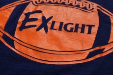 画像5: 90s USA製 EXLIGHT アメフト コットンTシャツ 紺 XL (5)