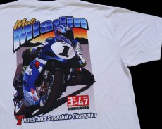画像1: 00s Mat Mladin YOSHIMURA ヨシムラ SUZUKI スズキ 7times AMA Superbike Champion 両面 染み込みプリント ポリエステル Tシャツ XL (1)