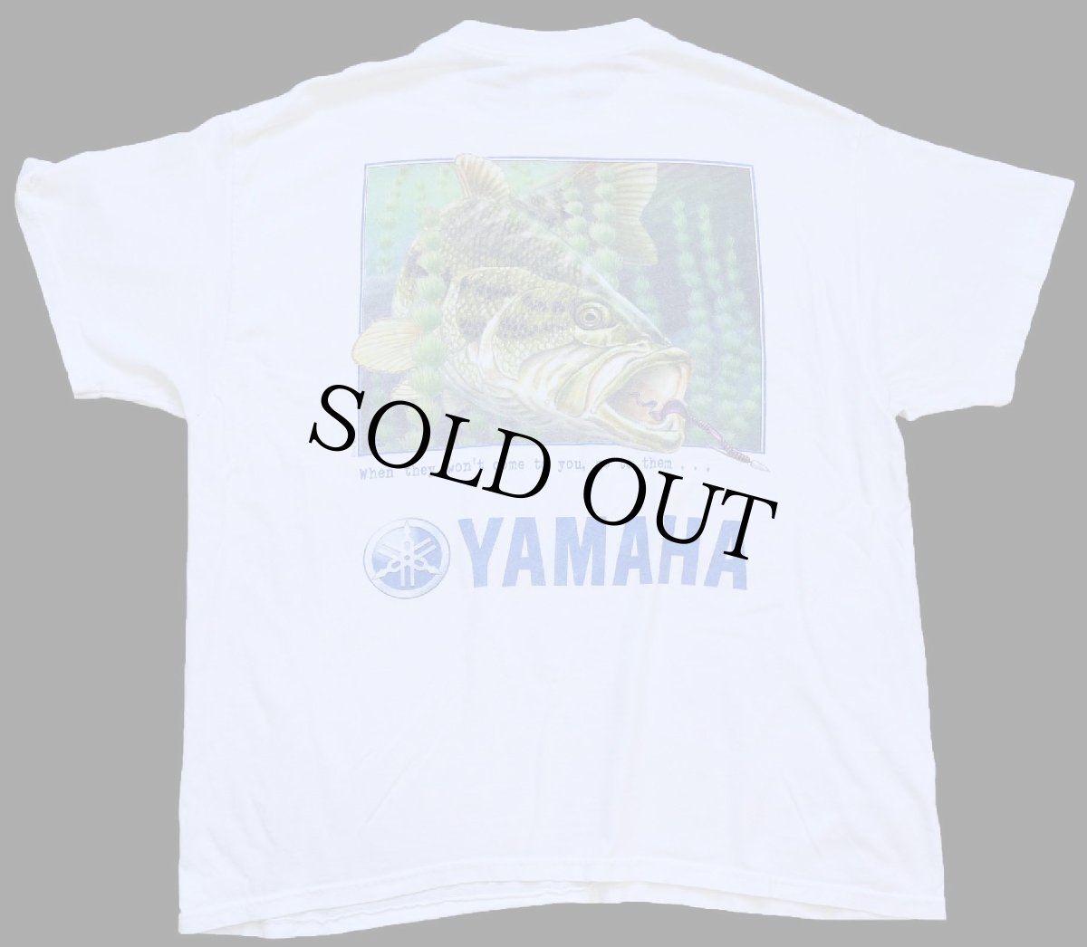 画像2: 00s YAMAHA ヤマハ V8 ブラックバス 両面プリント コットンTシャツ 白 XL (2)